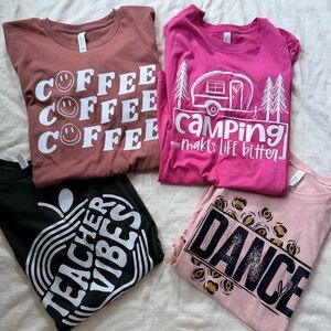 66 shirts sold each small medium coffee dance teacher camping  preloved bella